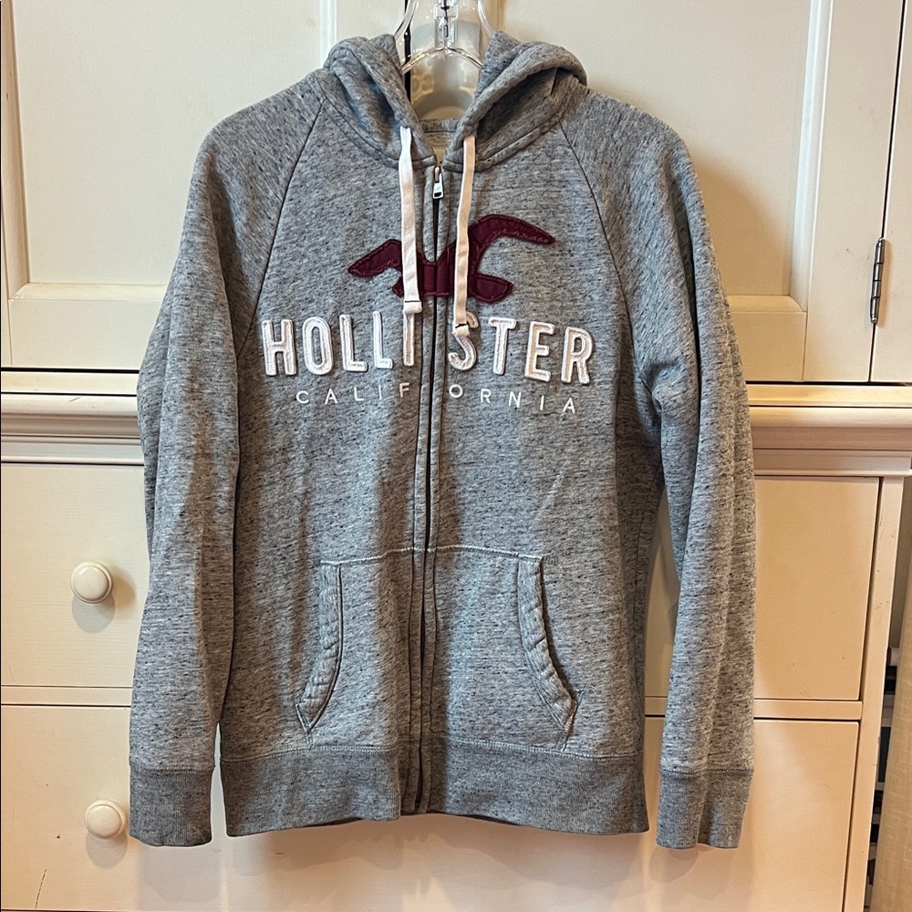 Hollister Heather Gray Hoodie with Logo